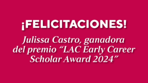 ¡Felicitamos a la docente Julissa Castro por haber obtenido el premio